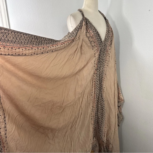 Free People Maxi Dress S Oversize Boho Merida Printed pale pink Beachy Bohemian - Picture 3 of 14